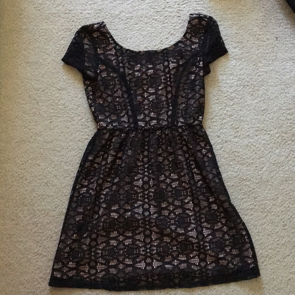 Black and nude knee length dress